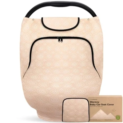 Image de Housse de siège auto pour bébé printemps, l&#039;automne, l&#039;hiver Stretch Fit universel bébé, garçon, fille,housse d&#039;allaitement, douce &amp; respirante (Crystal)