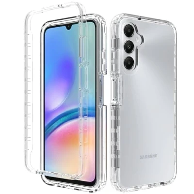 Image de XINNI Coque pour Samsung Galaxy A35 5G Antichoc Housse avec Protège écran, 360 Degrés Full Body Etui Solide Double Face Bumper Portable Transparent Housse,Cristal