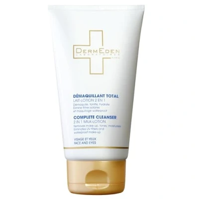 Image de Laboratoires DermEden Démaquillant total lait lotion 150 ml 2 actions en 1 Elimine toutes impuretés, résidus et le maquillage waterproof Agit sur les signes de l’Age Fabrication Française