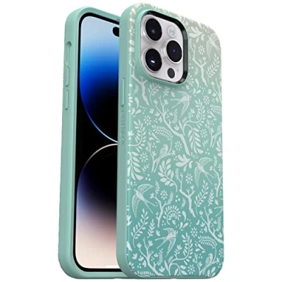 Image de OtterBox Symmetry+ coque pour iPhone 14 Pro Max avec MagSafe, Antichoc, anti chute, de protection fine, supporte 3 x plus chutes que la norme militaire, antimicrobien, Feathers/Ferns