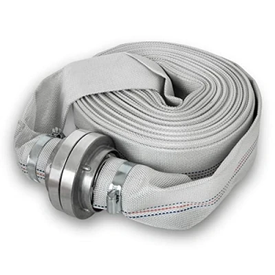 Image de EBERTH 2&quot; tuyau de refoulement, plat avec raccord Storz, longueur 20m, diamètre 2 pouce, d&#039;incendie, en textile, d&#039;arrosage, pompe, jardin, Storz 52 C
