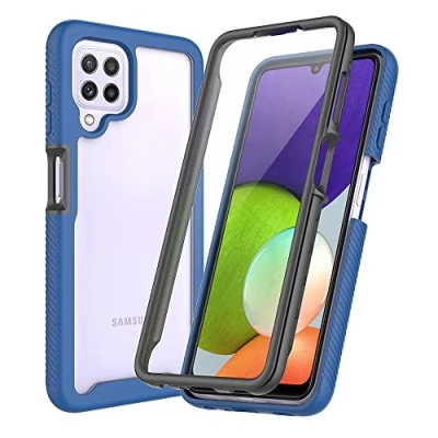 Image de XINNI Coque pour Samsung Galaxy A22 4G Antichoc Housse avec Protège écran, 360 Degrés Full Body Etui Solide Double Face Bumper Portable Transparent