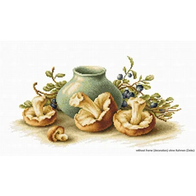Image de Lucas S Nature Morte avec Champignons Kit de Broderie au Point Croix Lot 1