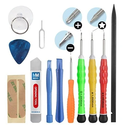 Image de MMOBIEL Kit Complet d&#039;outils avec 13 pièces compatible Réparation de Smartphones/Tablettes