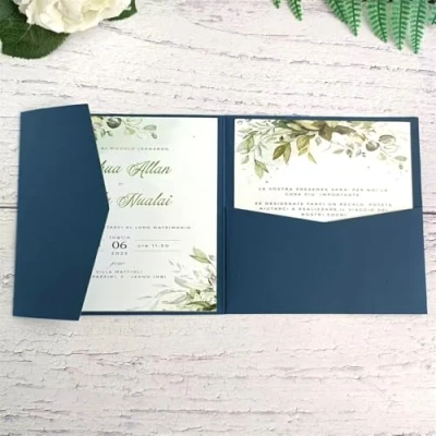 Image de MillaSaw Bleu mat faire part de mariage carte d&#039;invitation enveloppe 15x15cm couverture 25pcs (bleu mat)