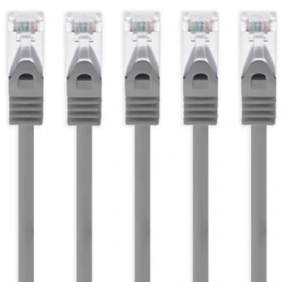 Image de 1aTTack.de 2m gris 5 pièces câble réseau Cat7 patch SFTP brut Lankabel 10GB/s 500 MHz assemblé avec 2 fiches RJ45 Cat 6a