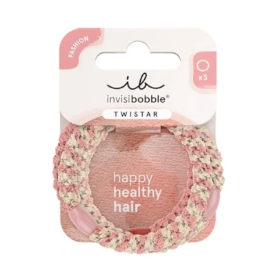Image de invisibobble Twistar Blush Braids I Accessoire de cheveux stylé et respectueux des 3 pièces