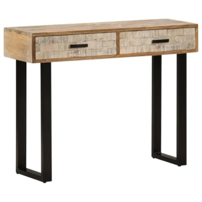 Image de vidaXL console Table 39.4&quot;x11.8&quot;x29.5&quot; Solid Mango Wood, wooden table, entryway accent tables, tables