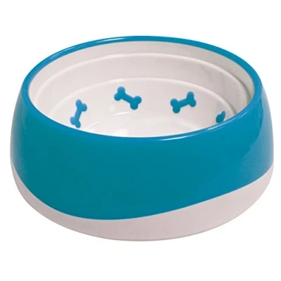 Image de CROCI Bone Bol en TPR pour Chien Bleu 16,8 x 6 cm 550 ml
