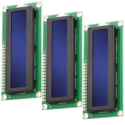 Image de AZDelivery 3 x HD44780 1602 LCD Module Affichage Bleu 2x16 caractères de Couleur Blanche Compatible avec Arduino et Raspberry Pi incluant Un Ebook!