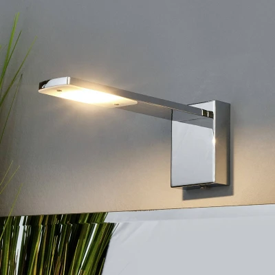 Image de LED Applique Murale Tizian (Moderne) en Argent Métal e. a. pour salle de bain (1 lampe,à), Luminaire bain, Lampe WC