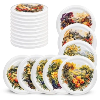 Image de KADAX Couvercle à vis fi82 mm x 10st, twist off Ensemble en métal, de rechange pour bocaux, avec 6 crans d&#039;encliquetage bocaux droits et conserve