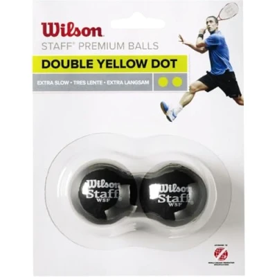 Image de Wilson WRT617600 Balle de Squash, Staff, 2 Pièces, Jaune II Mixte Adulte, Noir, Taille Unique
