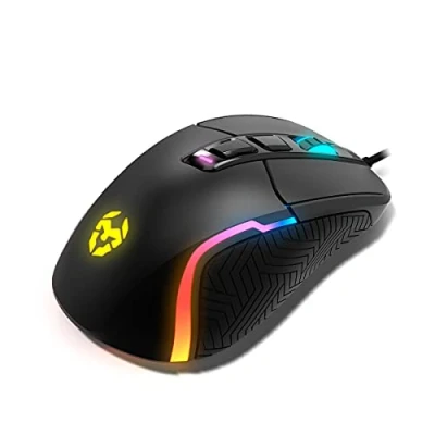 Image de Souris Gaming Krom Kick NXKROMKICK RGB Rainbow, capteur Optique PixArt 3327 jusqu&#039;à 12000 dpi, 6 Niveaux dpi (800 6200), Logiciel avancé, Noir