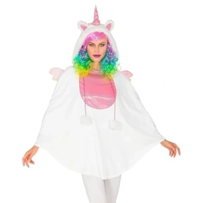 Image de Widmann W 48166 Costume de Licorne, Poncho avec Capuche, Carnaval, soirée à thème, 10206342, Multicolore, Taille Unique Fits Most Adult
