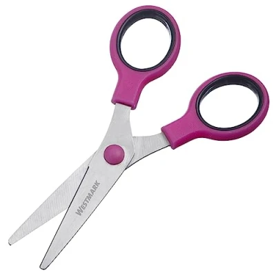 Image de Westmark Ciseaux de bricolage pour enfants colorés à pointe arrondie Idéal couper plastique, papier, carton Acier inoxydable PP