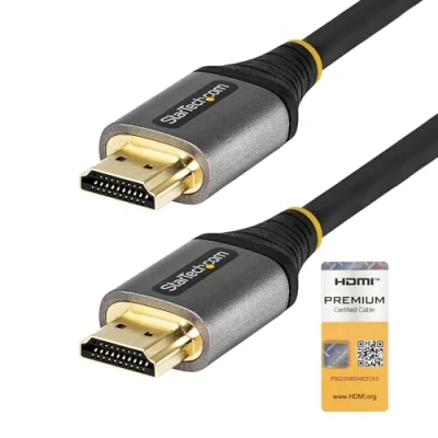 Image de StarTech.com Câble HDMI 2.0 Certifié Premium de 5m Ultra HD 4K 60Hz Haut Débit HDR10, Arc Cordon Vidéo UHD