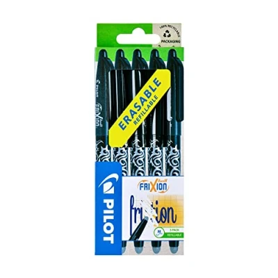 Image de Pilot Frixion Point Lot de 5 Roller effaçable Pointe 0,7 mm Noir
