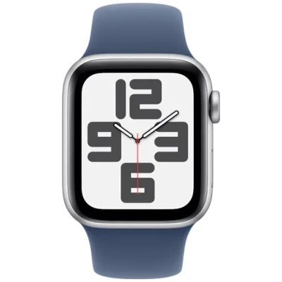 Image de Apple Watch SE 2024 40mm Argent (Bracelet Silicone Bleu S/M)