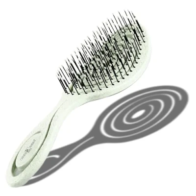 Image de CHIARA AMBRA Brosse Démêlante Bio Friendly à Cheveux Demelante sans Tirer Bouclés Épais ou Extensions a Ventilée Vegan Brosses Anti Casse Vert