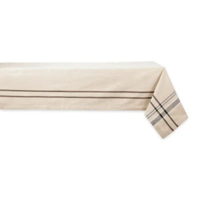 Image de DII Nappe de Table à Rayures françaises Style Ferme, 152,4 x 213,4 cm, Taupe/Noir