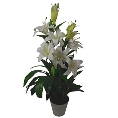 Image de Feuille de 90 cm Large Fleurs artificielles Style Étoilé Blanc