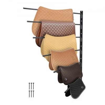 Image de VEVOR Support de selle Cheval, 6 Niveaux, Porte Mural Pivotant, Peu Encombrant, Rangement Couverture et Coussin, pour Matériels Chevaux d&#039;Équitation, Organisation Sellerie, d&#039;Écuries