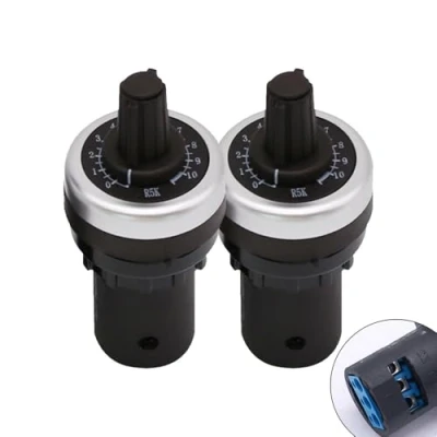 Image de Lot de 2 potentiomètres 5K pour montage sur panneau commutation VSD VFD à vitesse variable convertisseur fréquence