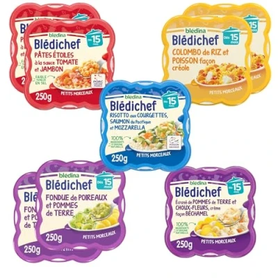Image de Blédina Blédichef 8 petits plats pour bébé Repas midi et soir Dès 15 Mois 5 recettes Pack de