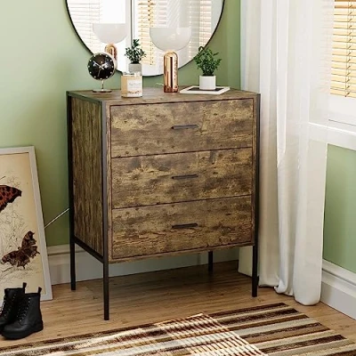 Image de Vida Designs Commode à tiroir, d&#039;ingénierie, Bois Foncé, 3 Drawer