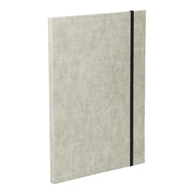 Image de Bigso Box of Sweden Chemise A4 avec élastique en panneau de fibres et papier aspect lin Porte documents pour documents, fichiers, etc. Beige