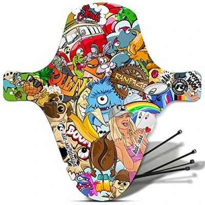 Image de Riesel Design® Garde Boue KOLOSS Plus (livrés avec Colliers Rilsan) pneus Jusqu’à 3.0’’ Made in Germany Stickerbomb eyecatcher