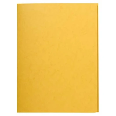 Image de Exacompta Réf. 56404E Carton de 25 chemises simples sans élastique avec 3 rabats en carte lustrée 390 g/m² certifiées FSC dimensions 24x32 cm pour documents format A4 couleur jaune