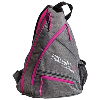 Image de Franklin Sports Pickleball X Elite Performance Sling Bag Sac Officiel de l&#039;US Open, Official of The US Open (Gray/Pink), Gray/Pink
