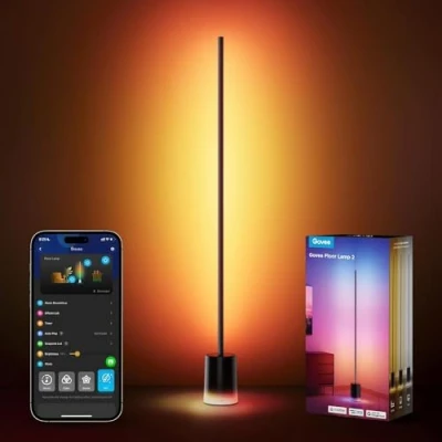 Image de Govee Lampadaire LED RGBIC, Lampe sur Pied Salon Compatible avec Alexa et Matter, 152cm Dimmable 1725lm Télécommande, Sync de Musique, 82 Modes Scène, Chambre Bureau, Noir