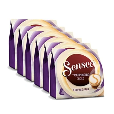 Image de Senseo Dosettes à Café Cappuccino Choco, Goût Chocolat, Nouvelle Recette, Lot de 6, 6 x 8