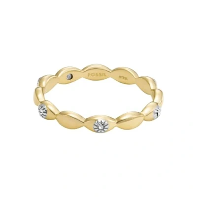 Image de Fossil Bague Sutton Evil Eye en acier inoxydable doré, pour femme, JF04796710