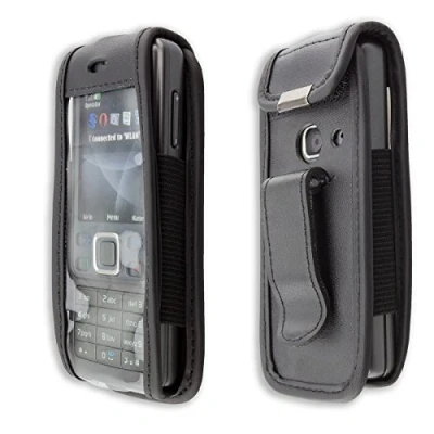 Image de caseroxx Sac Cuir avec Clip Ceinture pour Nokia 6300 en veritable, Housse de Protection à Porter la (avec fenêtre Transparente antisalissure; Coloris Noir)
