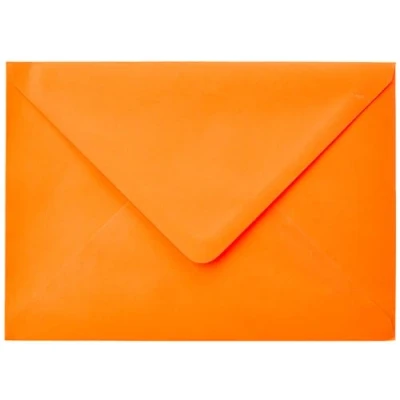 Image de Clairefontaine 5492C Paquet de 20 Enveloppes Gommées Format C5 16,2x22,9cm 120g/m² Coloris Clémentine Invitation Evènements et Correspondance Gamme Pollen Papier Premium Lisse