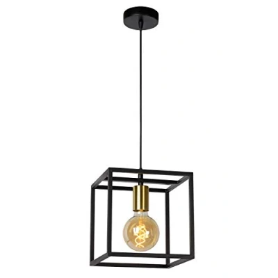 Image de Lucide 00424/01/30 Suspension, Métal, E27, 40 W, Noir, Or Mat