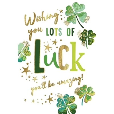 Image de Avant Garde Studios Wishing You Lots of Good Luck Carte Trèfles 22,9 x 15,2 cm