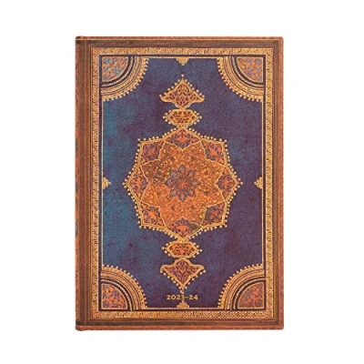 Image de Paperblanks Agendas 18 Mois 2023 2024 Indigo Safavita Horizontal Midi (130 x 180 mm)