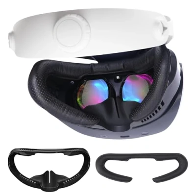 Image de Coussinet de visage VR pour Playstation VR2, PSVR2 Fitness Interface faciale remplacement, facial PSVR2, trous respirants, coussin en mousse cuir, anti buée et