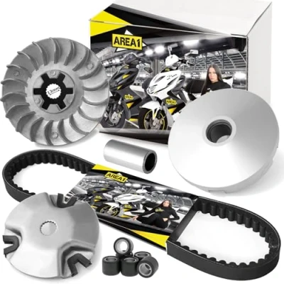 Image de Area1 Variateur de rechange + poulie courroie trapézoïdale 747 x 16,5 50 cm3 moteurs compatible avec Aerox Neos Jog BWS, Nitro Booster Ovetto Mach G,
