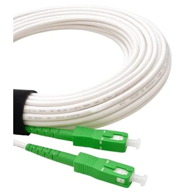 Image de Elfcam® 40m Câble Fibre Optique, Compatible avec Orange SFR Bouygues, Simplex Monomode SC APC vers APC, Blanc