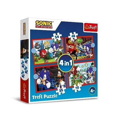 Image de Trefl The Hedgehog, Les Aventures 1, 35 à 70 éléments Puzzles colorés avec Personnages du Jeu Sonic, différents Niveaux de difficulté, pour Enfants partir 4 Ans, 34625, Multicoloured