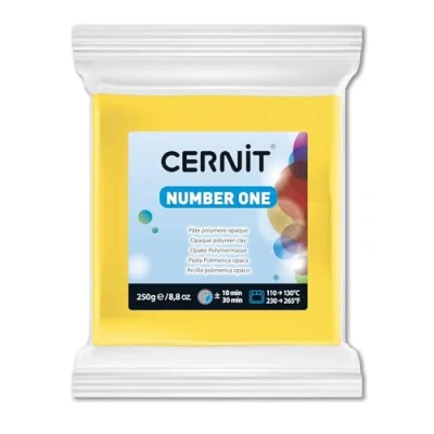 Image de CERNIT CE0900250700C Un Pain de Pâte Polymère Number one à Modeler Cuire Couleur jaune Bloc 250 g
