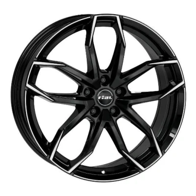 Image de RIAL 5Trou 17Pouce 100mm Jante alu Lucca schwarz front poliert LUC75745V73 1