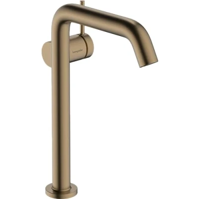Image de hansgrohe Tecturis S Fine Mitigeur de lavabo sans tirette ni vidage, économie d&#039;énergie (CoolStart), Robinet salle bain 240mm, d&#039;eau (EcoSmart+), Bronze brossé, 73372140