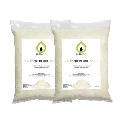 Image de Purespa cire de soja pour bougies en Flocons 2x900gr soit 1,8KG fabriquer des 100% naturelle. qualité, basse fusion 44 51